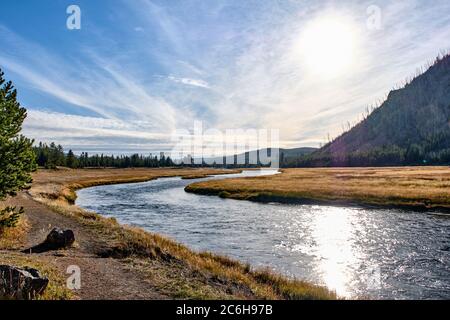 Parc national de Yellowstone - madison River, États-Unis Banque D'Images