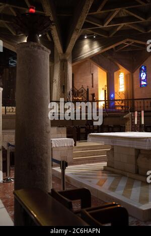 L'autel de la Basilique de l'Annonciation, Nazareth, israël Banque D'Images