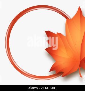 Bonjour automne ventes vecteur automne feuilles saison vente bannière avec place pour le texte. Feuille d'érable Illustration de Vecteur