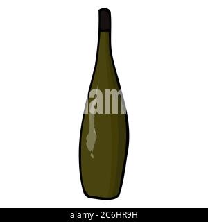 Bouteille d'eau dessinés à la main. Esquisse de contour. Illustration de couleur vectorielle isolée sur fond blanc. Décoration pour cartes, bannières, affiches, imprimés, à assembler Illustration de Vecteur