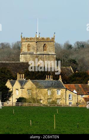 Portrait du village et de l'église de Milborne Port, Somerset. ROYAUME-UNI Banque D'Images