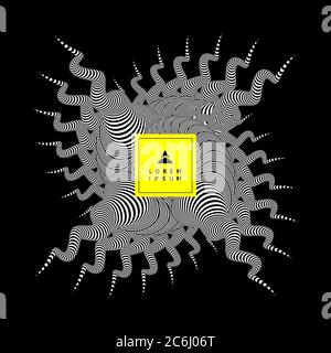 Noir et blanc. Modèle avec illusion d'optique. Résumé fond rayé. Vector illustration. Illustration de Vecteur