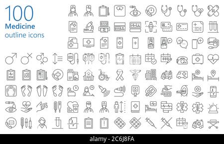 Icônes de contour coloré pour le Web, l'application mobile, la présentation et autres. Illustration de Vecteur