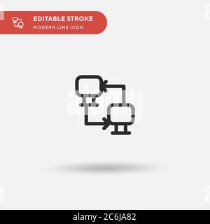 Icône de vecteur simple de transfert. Modèle de conception de symbole d'illustration pour l'élément d'interface utilisateur Web mobile. Pictogramme moderne de couleur parfaite sur contour modifiable. Transférer Illustration de Vecteur