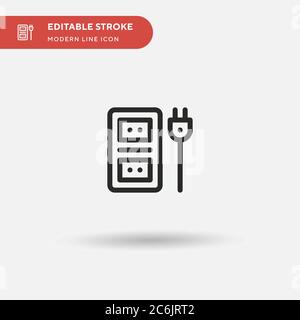 Icône de vecteur simple de socket. Modèle de conception de symbole d'illustration pour l'élément d'interface utilisateur Web mobile. Pictogramme moderne de couleur parfaite sur contour modifiable. Icônes de socket pour votre projet d'entreprise Illustration de Vecteur