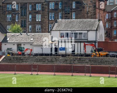 Glasgow, Écosse, Royaume-Uni. 9 juillet 2020 : réaménagement de Lesser Hampden. Banque D'Images