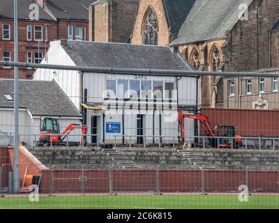 Glasgow, Écosse, Royaume-Uni. 9 juillet 2020 : réaménagement de Lesser Hampden. Banque D'Images