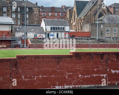 Glasgow, Écosse, Royaume-Uni. 9 juillet 2020 : réaménagement de Lesser Hampden. Banque D'Images