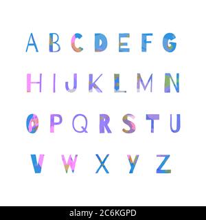 Alphabet violet, bleu, vert, rose. Vecteur EPS 10. Illustration de Vecteur