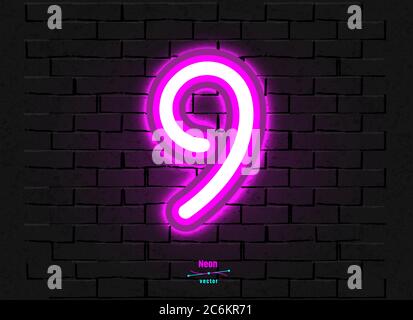 Chiffre de néon vectoriel Illustration de Vecteur