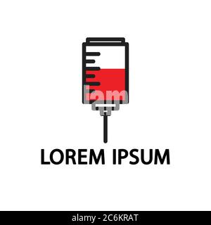 icône de ligne de don de sang, illustration simple vectorielle Illustration de Vecteur