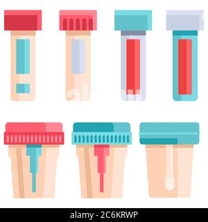 Tubes à essai sur toile blanche isolée. Test jar emblème pour bannière sociale, élément de site Web, promotion de soins de santé, affiche médicale. Logo de la pharmacie Illustration de Vecteur