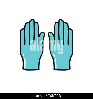 gants en latex, icône en forme de coolé, illustration de couleur vectorielle Illustration de Vecteur