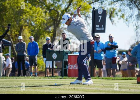 Pro Golfer Harris English en compétition lors des 2020 groupes Arnold Palmer Invitational Third Round au Bay Hill Club Lodge à Orlando, Floride, le jeudi 7 mars 2020. Crédit photo : Marty Jean-Louis Banque D'Images
