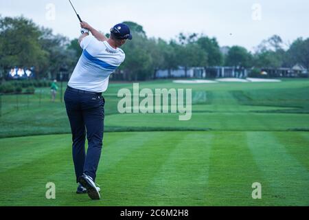 Henrik Stenson lors des groupes de première ronde d'Arnold Palmer en 2020 au Bay Hill Club Lodge à Orlando, en Floride, le jeudi 5 mars 2020. Crédit photo : Marty Jean-Louis Banque D'Images