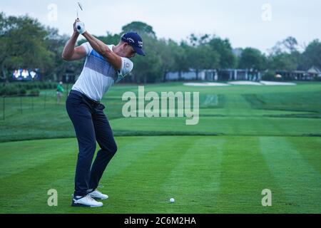 Henrik Stenson lors des groupes de première ronde d'Arnold Palmer en 2020 au Bay Hill Club Lodge à Orlando, en Floride, le jeudi 5 mars 2020. Crédit photo : Marty Jean-Louis Banque D'Images