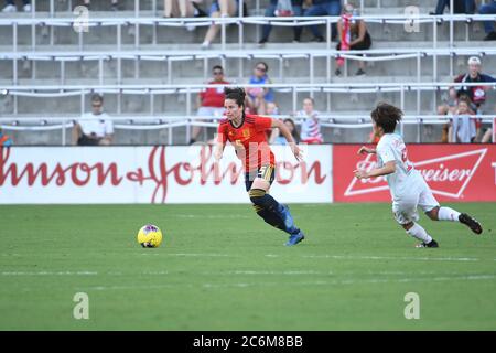 L'Espagne contre le Japon au stade Orlando City à Orlando en Floride pendant le tournoi She Believe. Crédit photo : Marty Jean-Louis Banque D'Images