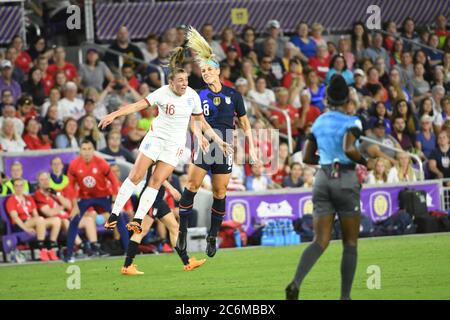 États-Unis contre Angleterre au stade Orlando City pendant le she Croit tournoi Banque D'Images