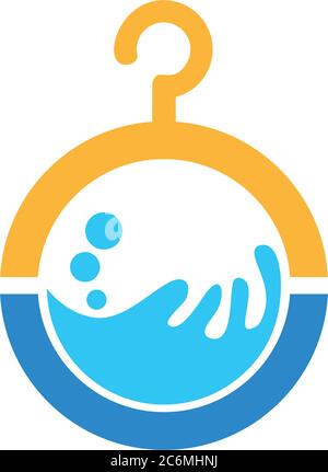 Cintres la lessive avec de l'eau à l'intérieur Illustration de Vecteur