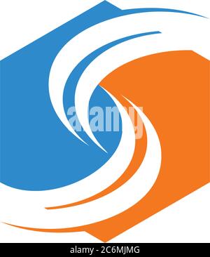 Forme hexagonale avec lettre S initiale Illustration de Vecteur