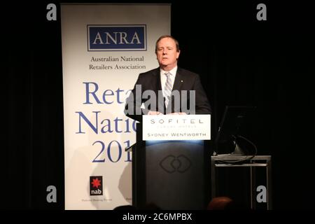 L'honorable Peter Costello AC donne le discours-programme du sixième déjeuner de la nation Retail au Sofitel Wentworth, Sydney. Banque D'Images