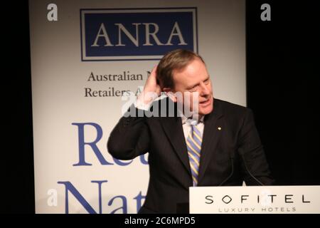 L'honorable Peter Costello AC donne le discours-programme du sixième déjeuner de la nation Retail au Sofitel Wentworth, Sydney. Banque D'Images