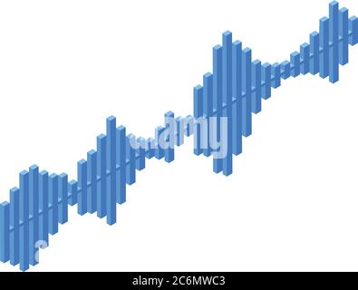 Icône de vague insonorisée, style isométrique Illustration de Vecteur