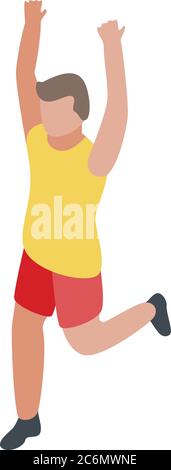 Icône de running gagnante, style isométrique Illustration de Vecteur