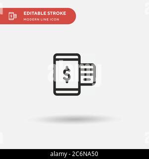 Icône de vecteur simple de mode de paiement. Modèle de conception de symbole d'illustration pour l'élément d'interface utilisateur Web mobile. Pictogramme moderne de couleur parfaite sur contour modifiable. P Illustration de Vecteur