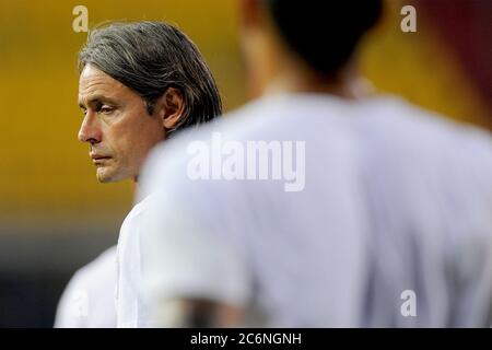 Filippo Inzaghi entraîneur de Benevento, pendant le match du championnat italien de football série B entre Benevento / Venise résultat final 1-1, jeu pl Banque D'Images