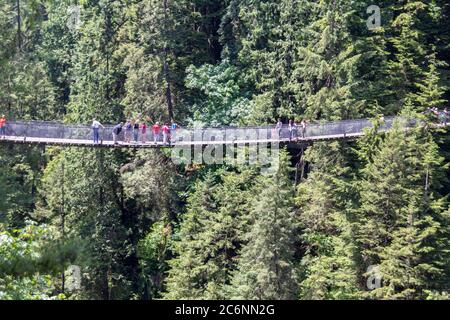 Vancouver, Canada - le 05 juin 20,2015 : le parc du pont suspendu Capilano à North Vancouver, Colombie-Britannique, Canada. Banque D'Images