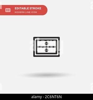 Icône de vecteur simple de tiroirs. Modèle de conception de symbole d'illustration pour l'élément d'interface utilisateur Web mobile. Pictogramme moderne de couleur parfaite sur contour modifiable. Tiroirs Illustration de Vecteur