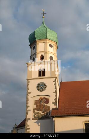 Bellower de l'église St georg à Wasserburg Banque D'Images