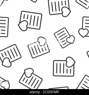 Icône de liste de souhaits dans un style plat. Comme l'illustration vectorielle de document sur fond blanc isolé. Concept commercial de la liste des favoris avec motif transparent. Illustration de Vecteur