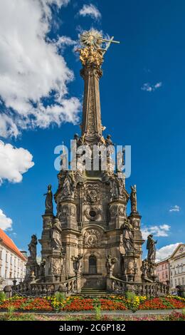 Colonne de la Sainte Trinité à Horni namesti à Olomouc, Moravie, Olomoucký kraj, République Tchèque Banque D'Images