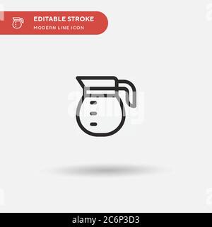 Icône vecteur simple de la cafetière. Modèle de conception de symbole d'illustration pour l'élément d'interface utilisateur Web mobile. Pictogramme moderne de couleur parfaite sur contour modifiable. Café Illustration de Vecteur
