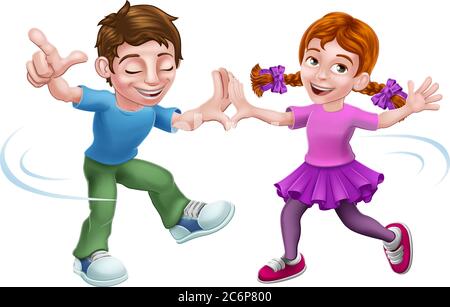 Dessin animé pour enfants Dancing Illustration de Vecteur