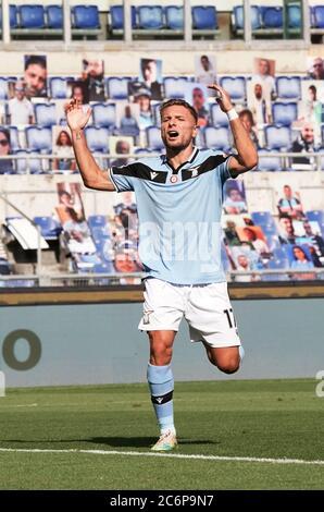 Rome, Italie. 11 juillet 2020. Ciro immobile en action pendant le match Serie A TIM entre SS Lazio et US Sassuolo le 11 2020 juillet à Rome (Italie) au stade Olimpico photo LPS/MARCO IORIO/LM crédit: Marco Iorio/LPS/ZUMA Wire/Alamy Live News Banque D'Images