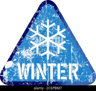 Panneau d'avertissement hiver, illustration vectorielle Illustration de Vecteur