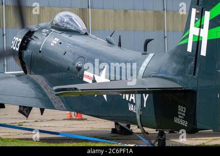 North Weald Airfield: Douglas A-1D Skyraider (AD-4NA) C/N 7722 Banque D'Images