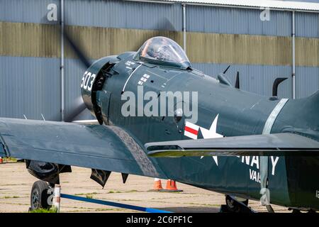 North Weald Airfield: Douglas A-1D Skyraider (AD-4NA) C/N 7722 Banque D'Images