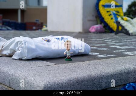Mémorial du footballeur anglais et vainqueur de la coupe du monde 1966, Jack 'Jackie' Charlton, Leeds United football Ground, Elland Road Leeds samedi 11 juillet 2020 décédé vendredi 10 juillet 2020 à l'âge de 85 ans Banque D'Images
