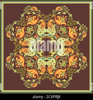 Illustration vectorielle ethnique abstraite de fleurs Illustration de Vecteur