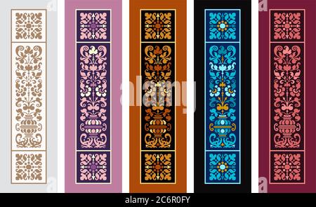 Ensemble de signets ethniques décoratifs abstraits Illustration de Vecteur