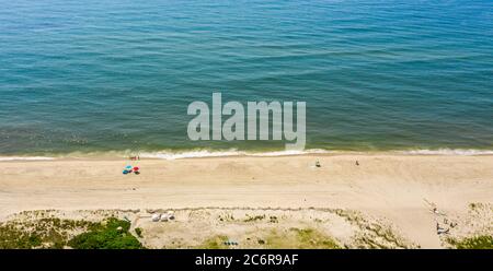 Image de drone de Coopers Beach à Southampton, NY Banque D'Images