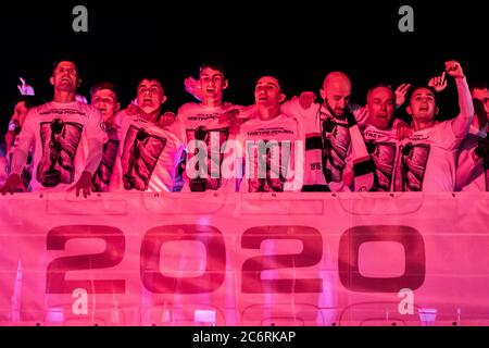 Varsovie, Pologne. 11 juillet 2020. Les joueurs de football de Legia Varsovie sont fêté après avoir remporté le titre du 14e championnat polonais (Ligue polonaise Ekstraklasa) dans l'histoire. Crédit : SOPA Images Limited/Alamy Live News Banque D'Images