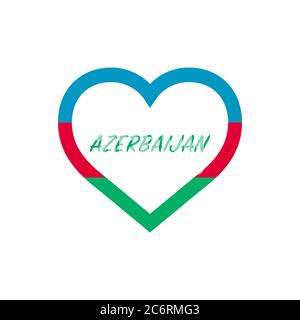 Drapeau de l'Azerbaïdjan dans le coeur. J'aime mon pays. Illustration vectorielle de stock isolée sur fond blanc. Illustration de Vecteur