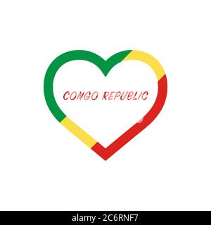 Le drapeau de la République du Congo dans le coeur. J'aime mon pays. Illustration vectorielle de stock isolée sur fond blanc. Illustration de Vecteur