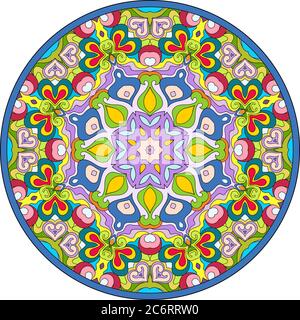 Vecteur abstrait mosaïque manuelle dessiné mandala Illustration de Vecteur