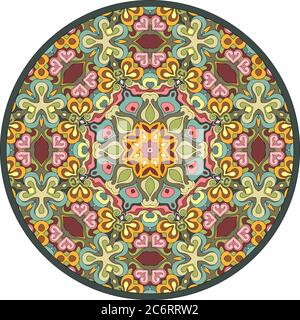 Vecteur abstrait mosaïque manuelle dessiné mandala Illustration de Vecteur